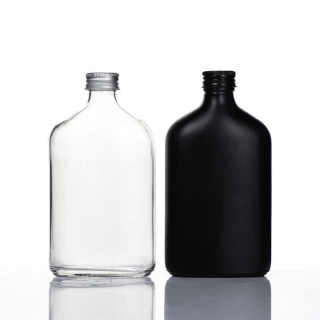 250 ml 300 ml 500 ml Imballaggio per alimenti Bottiglia piatta per olio d'arancia Succo Latte freddo Tè Bevanda Bottiglia di vetro per caffè vuoto