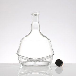 Bouteille en verre transparent à fond épais pour vin et liqueur XO Brandy