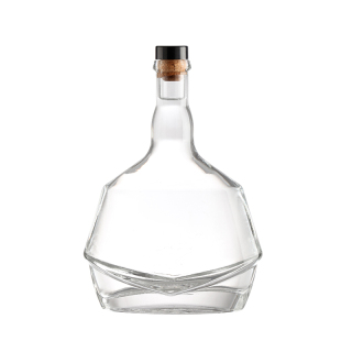 Bouteille en verre transparent à fond épais pour vin et liqueur XO Brandy