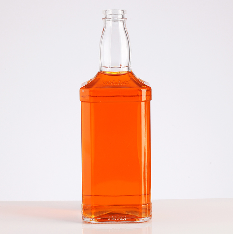 Botol Wiski Kaca Persegi Mewah yang Disesuaikan