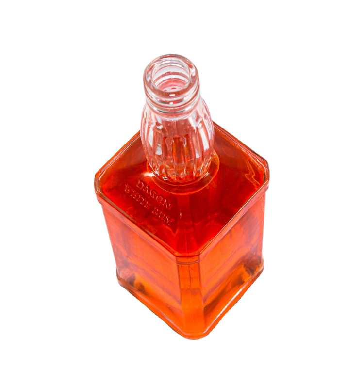 Botol Wiski Kaca Persegi Mewah yang Disesuaikan