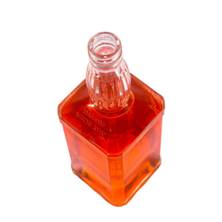 Botol Kaca Whisky Gin Rum Persegi Mewah yang Disesuaikan