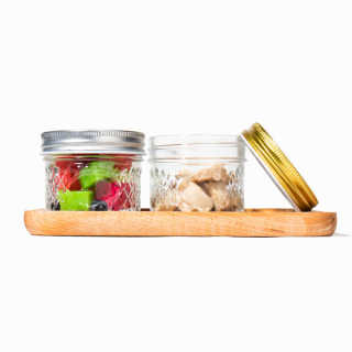 Bouteille ronde en verre de 4 onces pour confiture, caviar, cornichon, bocaux de stockage avec couvercle