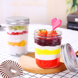 4oz 8oz Jeli Kaviar Jeli Makanan Jeli Kaca Mason Jar dengan Penutup