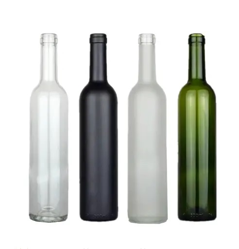 갈색/녹색/서리색 유리로 된 뚜껑이 있는 375ml 빈 와인병