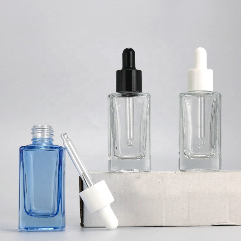 Versandfertige 5-ml- und 10-ml-Quadratglasflasche mit Pipette