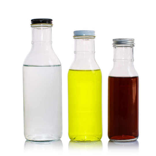 Grosir 8oz 12oz 16oz Botol Minuman Jus Kaca Boston Bulat Perancis Tekan Dingin Dengan Tutup Plastik