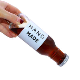 Bottiglia di bevanda in vetro Boston rotonda francese pressata a freddo all'ingrosso da 8 oz, 12 oz e 16 oz con coperchio in plastica