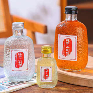 50ml 100ml 250ml 350ml 500ml Martello Modello Sigillato Latte Kombucha Tè Freddo Caffè Bevanda Bottiglia di Vetro Piatto con Coperchio