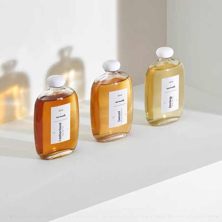 100ML 250ML 350ml 500ml Milk Kombucha Tea Cold Brew Coffee Beverage Glass Flat Bottle With White Cover