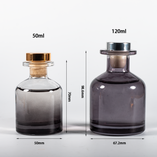 Bouteille de diffuseur transparente en verre rechargeable pour décoration d'intérieur, vintage, cosmétique, vente en gros, arôme, désodorisant, 50 ml, 120 ml