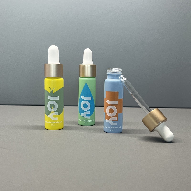 Botol Serum Cair Kosong 15ml, Botol Kaca Bentuk Oval untuk Kosmetik Esensial