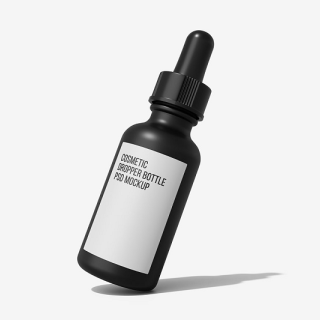 Botol Penitis Kaca Hitam Matte Custom Kosmetik 30ml untuk Pembungkusan Minyak Pati Serum