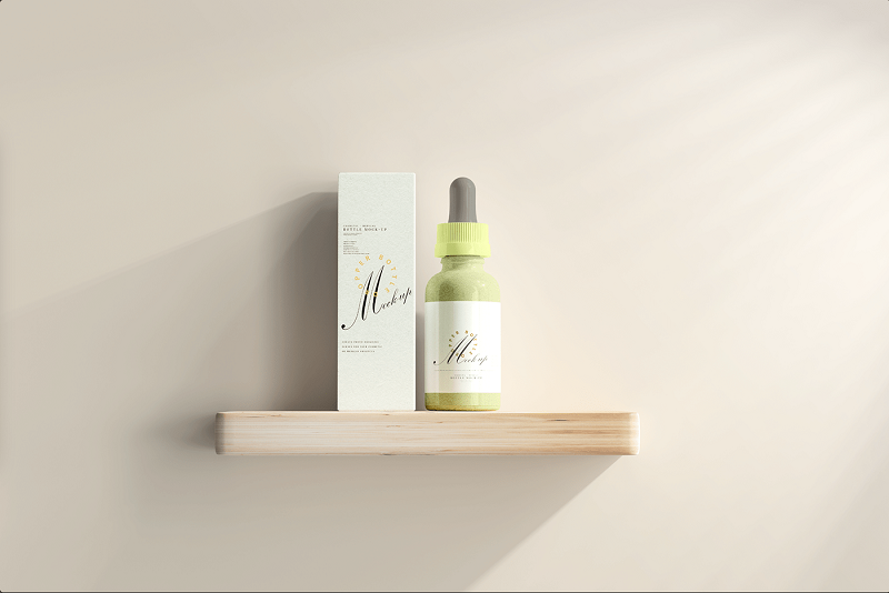 定制透明绿色玻璃滴管瓶，适用于化妆品，30ml、50ml、100ml 容量，圆形，精油包装，带包装盒