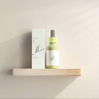 Kundenspezifische Tropfflasche aus klarem grünem Glas für Kosmetika in den Größen 30 ml, 50 ml und 100 ml, runde Form, Verpackung von ätherischen Ölen mit Box