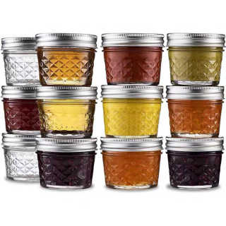 Bocal en verre scellé pour confiture de caviar bon marché de haute qualité en vrac de 4 oz, 8 oz, 12 z, 20 oz