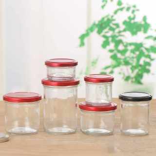 Großhandel Kaviar-Marmeladengläser mit Deckel 50 ml 100 ml 120 ml 150 ml 180 ml 280 ml 380 ml Glasflaschen Pickles und Marmeladenglas mit Deckel