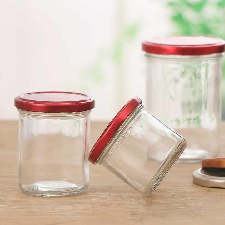 Frascos de vidrio para mermelada de caviar al por mayor con tapas de 50 ml, 100 ml, 120 ml, 150 ml, 180 ml, 280 ml y 380 ml. Botellas de vidrio para encurtidos y mermeladas con tapas.