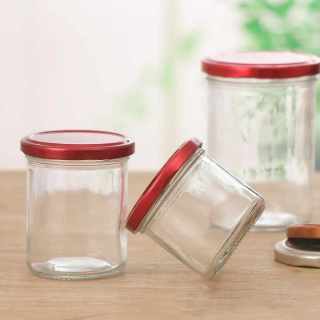 Pots en verre de confiture de caviar en gros avec couvercles 50 ml 100 ml 120 ml 150 ml 180 ml 280 ml 380 ml Bouteilles en verre Pot de cornichons et de confiture avec couvercles