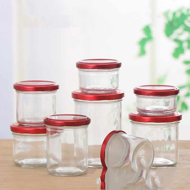 Grosir Stoples Kaca Selai Kaviar dengan Tutup 50ml 100ml 120ml 150ml 180ml 280ml 380ml Botol Kaca Acar dan Selai dengan Tutup