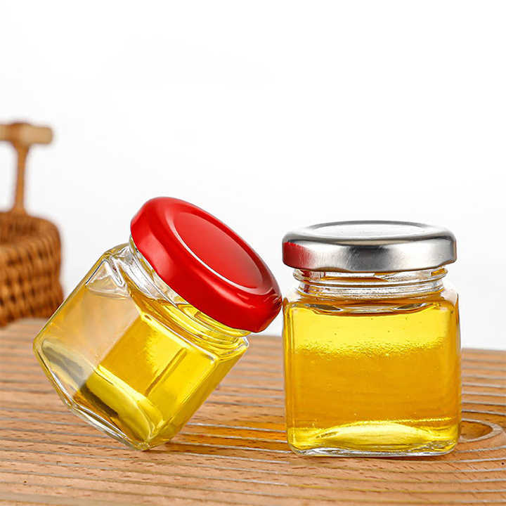 Honigabfüllglas 30 ml 40 ml 50 ml Rundes, quadratisches, sechseckiges Glas