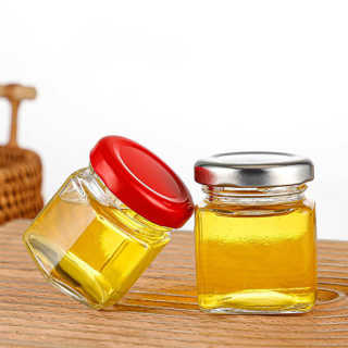 Toples Kaca Kemasan Madu 30ml 40ml 50ml Toples Kaca Bentuk Segi Enam Bulat Persegi