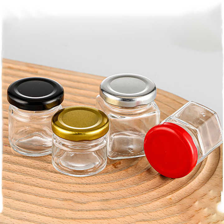 Stoples Kaca Kemasan Madu 30ml 40ml 50ml Stoples Kaca Bentuk Bulat, Persegi, dan Segi Enam