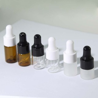 Flacon en verre pour huile essentielle avec compte-gouttes 1 ml, 2 ml, 3 ml, 5 ml, petite capacité