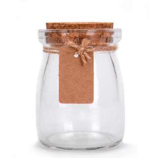 Hot Sale 3.4 oz clear Glass Favor Jars with Cork Lids