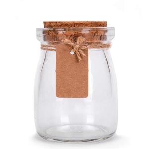 Heißer Verkauf 3,4 oz klare Geschenkgläser aus Glas mit Korkdeckel