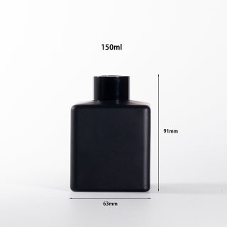 Fragancia para oficina en casa, color negro, botella de vidrio vacía de 50 ml con difusor de varillas