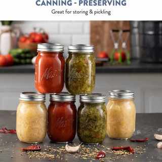 16 oz Mason Glass Jar with Metal Lid for Pickling Canning Fruit Preserves Jam or Jelly Jar