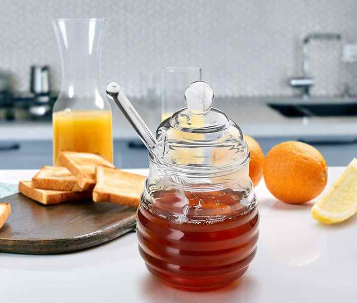 Honey Jars With Spoon