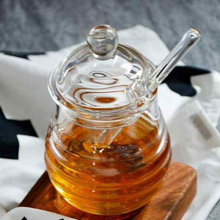 Glass Honey Bee Storage Jar