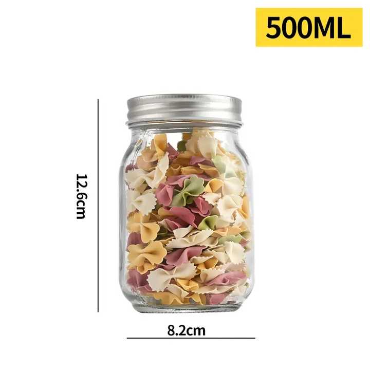 Stoples Mason 4oz 8oz 12oz 16oz Wadah Acar Stoples Kaca Mason untuk Pengalengan dengan Tutup