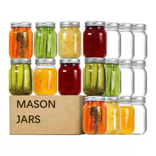 Mason Jar 4oz 8oz 12oz 16oz Container Einmachgläser aus Einmachglas mit Deckel