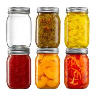 Mason Jar 4oz 8oz 12oz 16oz Container Pickling Glass Mason Canning Jars With Lid