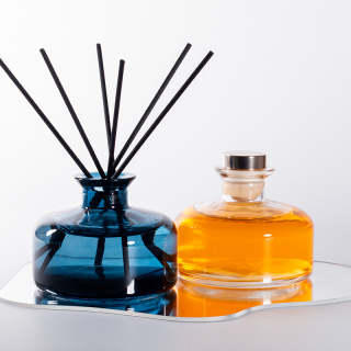 Bouteille en verre vide pour diffuseur d'arômes de luxe classique pour décoration d'intérieur