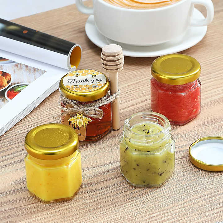 Stoples Madu Heksagonal Kaca 25ml 45ml dengan Tutup Logam