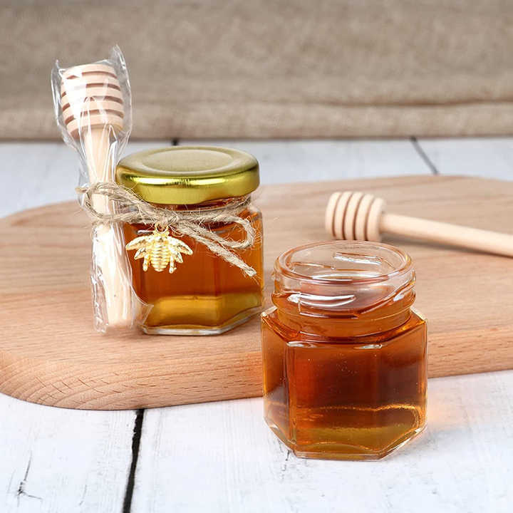 Stoples Madu Heksagonal Kaca 25ml 45ml dengan Tutup Logam