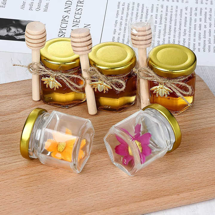 Stoples Madu Heksagonal Kaca 25ml 45ml dengan Tutup Logam