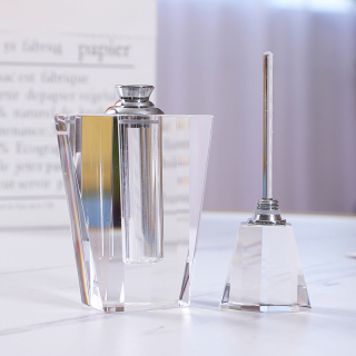 Botellas de aceite esencial transparentes de 12 ml de alta calidad, botella de perfume de cristal personalizada