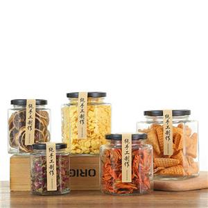 Multi Capacity Clear Hexagonal Glass Honey Jam Jars with Lids