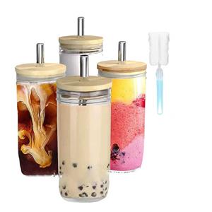 Gobelet en verre réutilisable de 16 oz pour canettes de bière à large ouverture