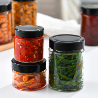 Botol Kaca Tabung 500ml 730ml Selai Saus Cabai Acar Kacang Toples Kaca
