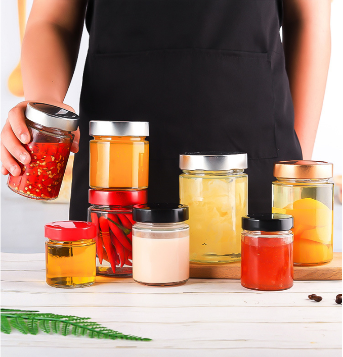 Botol Kaca Tabung 500ml 730ml Selai Saus Cabai Acar Kacang Toples Kaca