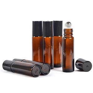 Hot Selling 10ml Amber Glass Roll on Bottle with Stainless Roller