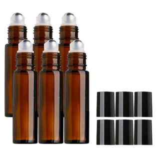Hot Selling 10ml Amber Glass Roll on Bottle with Stainless Roller