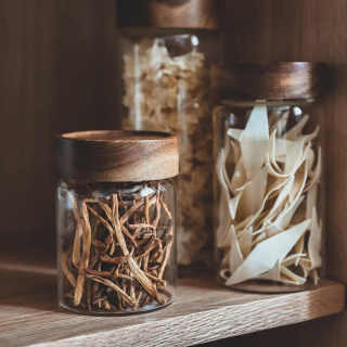 Kitchen Accessories Spice Jar Food Grade Borosilicate Glass Storage Jars With Wooden Lid