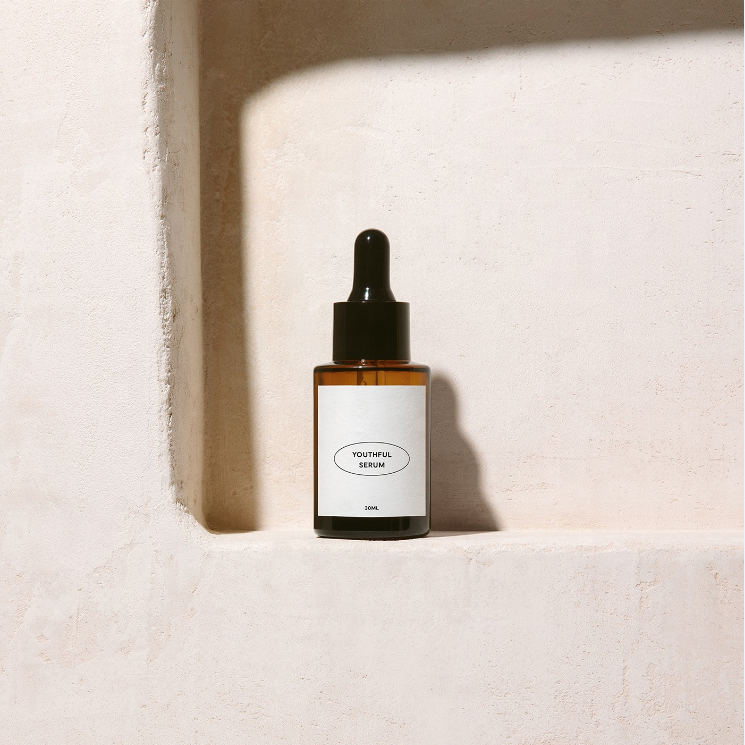 30ml 50ml Botol Penitis Kaca Matte Amber Kosmetik Tersuai untuk Minyak Pati Serum dengan Kotak Kertas